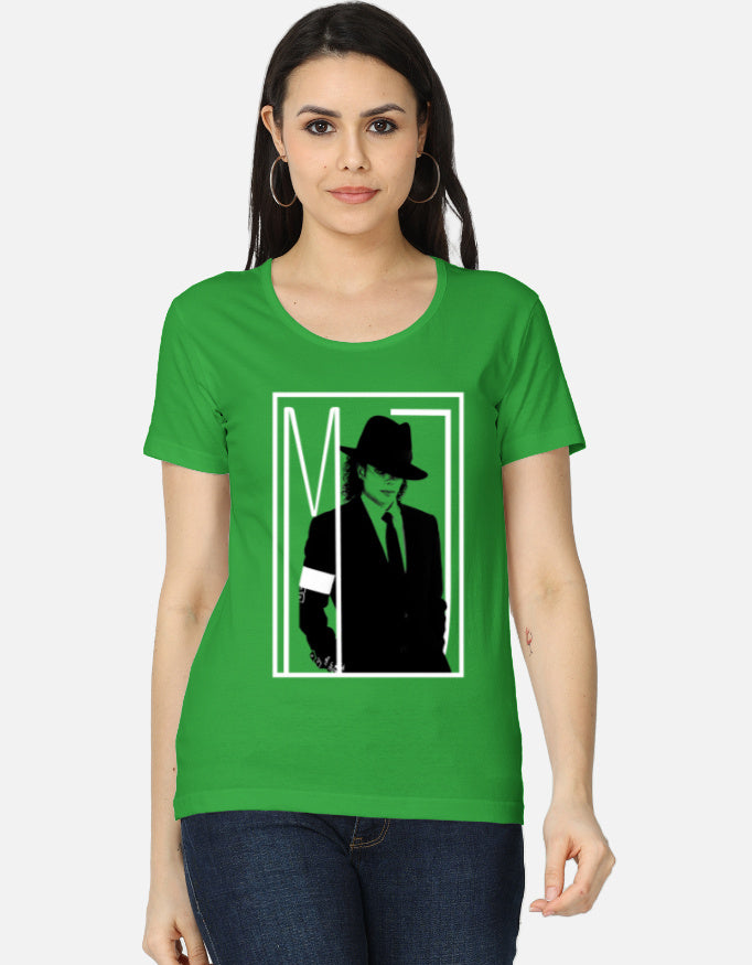C-Labs Michael Jackson Women's Classic T-Shirt Flag Green Front_1_c_27_7e5260ee-e5fc-4f64-971b-544cbd00915d