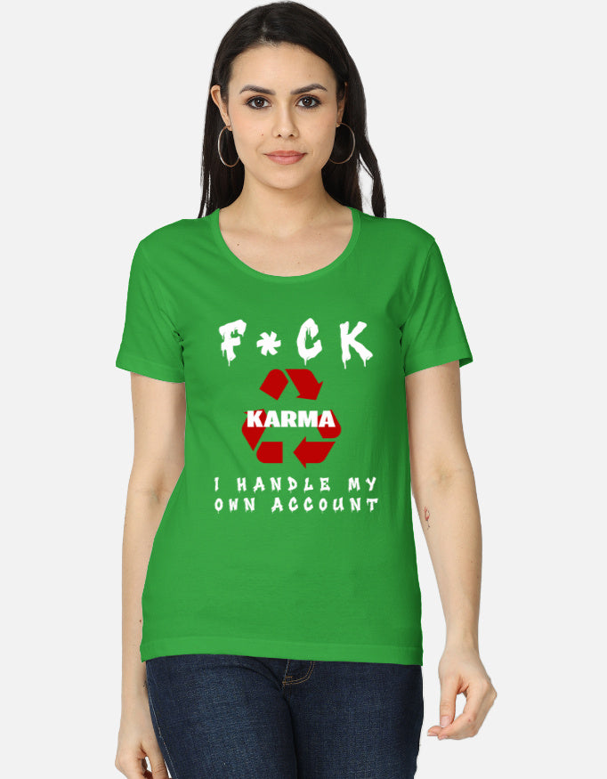 C-Labs Karma Women's Classic T-Shirt Flag Green Front_1_c_27_c343e836-3a52-41da-9e95-b1ebd380c02f