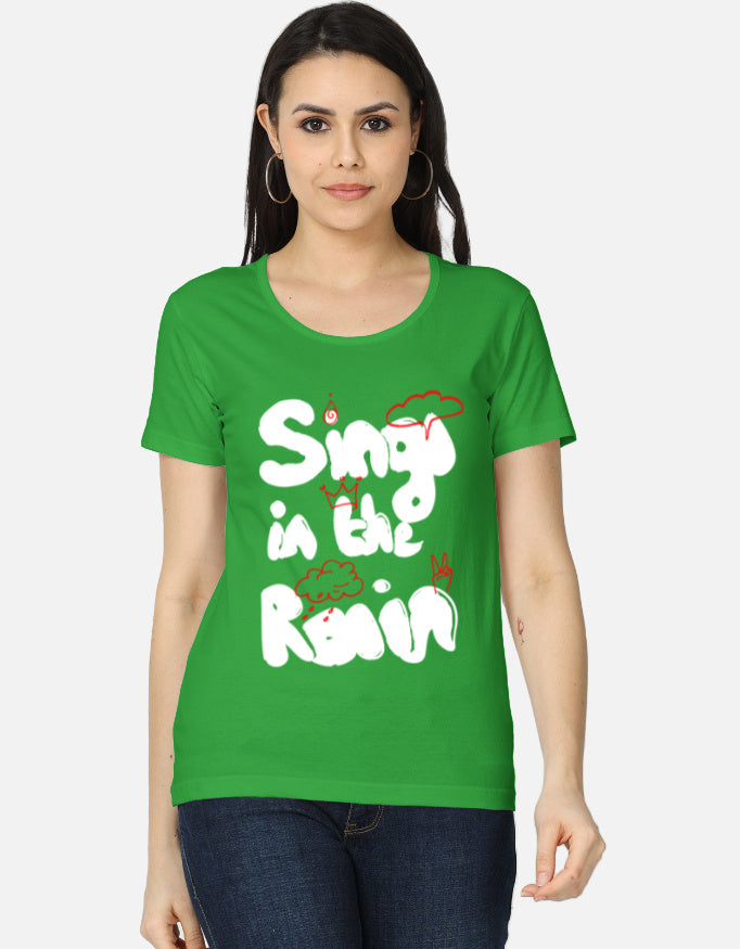 C-Labs Sing In The Rain Women's Classic T-Shirt Flag Green Front_1_c_27_de609e8d-acc0-4cf8-b1f8-74426d221a0b