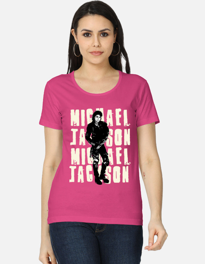 C-Labs Michael Jackson Women's Classic T-Shirt Pink Front_1_c_28_0a0d82b9-b351-42ed-9b50-41769fa3fc51