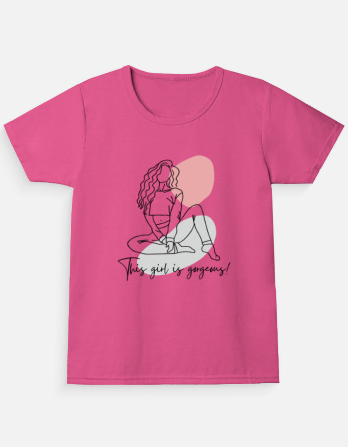 C-Labs This Girl Is Gorgeous Girl Classic Crew T-Shirt Pink Front_1_c_28_57028b2e-58c0-46e2-99d4-12d35faff245