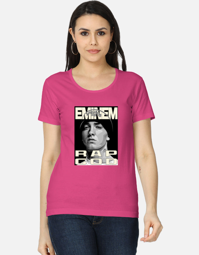 C-Labs Rap God Women's Classic T-Shirt Pink Front_1_c_28_71ddf93b-4339-4f97-9e35-205caed467c0