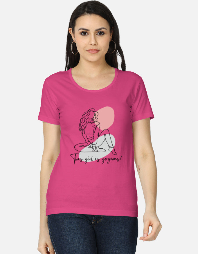 C-Labs This Girl Is Gorgeous Women's Classic T-Shirt Pink Front_1_c_28_7e33bab5-acc0-4359-81c3-fa2f5bfff94a