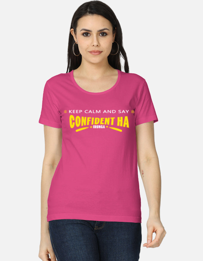 C-Labs Confident-ah Irunda Women's Classic T-Shirt Pink Front_1_c_28_856d1720-e47a-4c36-bf18-ae5e1a412066