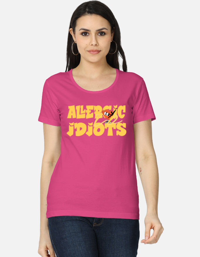 C-Labs Allergic to Idiots Women's Classic T-Shirt Pink Front_1_c_28_8c885c4c-74a8-4f1a-abb2-558b3527a00b