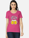 C-Labs Happy Weekend Women's Classic T-Shirt Pink Front_1_c_28_c40bd90d-ca5b-4abe-b938-a46180f59464