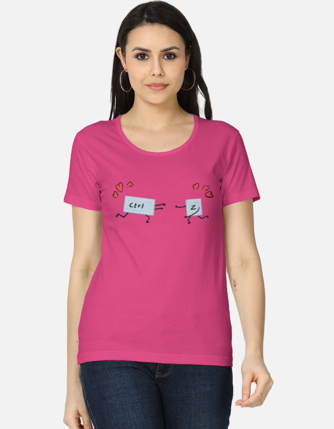 C-Labs Ctrl+Z Women's Classic T-Shirt Pink Front_1_c_28_c533b306-a4ea-4c85-92a7-c98344fcb279