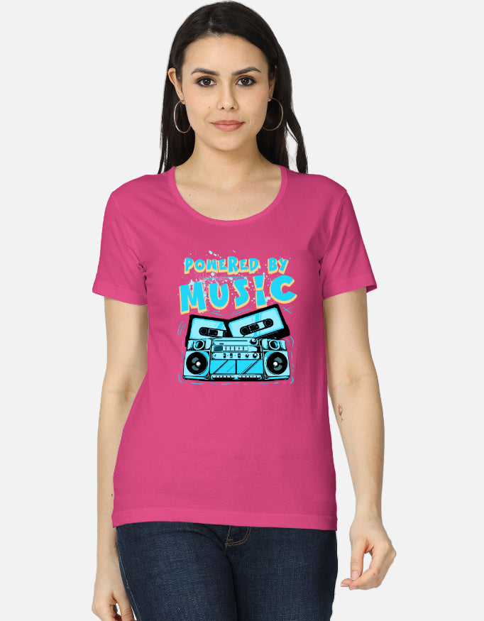 C-Labs Powered By Music Women's Classic T-Shirt Pink Front_1_c_28_ed4d094c-baf9-468a-95d1-a56483e3d2ec