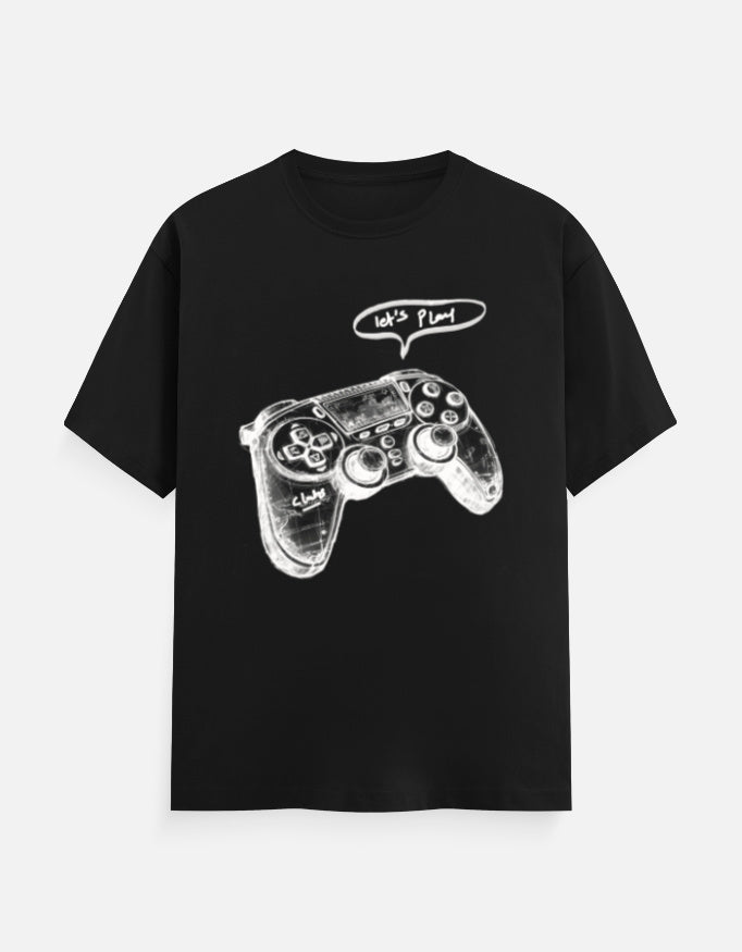 C-Labs Let's Play Classic Crew T-Shirt Black Front_1_c_2_072412fd-808e-4553-8935-640c604fb079