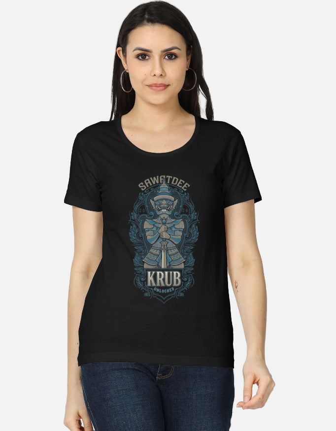 C-Labs Sawatdee Krub Women's Classic T-Shirt Black Front_1_c_2_076520f4-eb40-4266-b8fd-4d9b9ad41e79