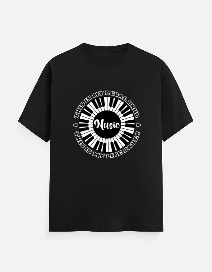 C-Labs Music Is My Drug Classic Crew T-Shirt Black Front_1_c_2_0972fc3c-ff71-4f23-931c-a43f0c743e95