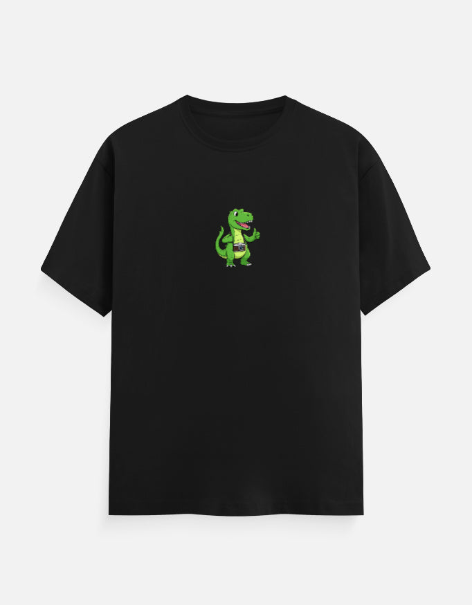 C-Labs Photographer Dinosaur Classic Crew T-Shirt Black Front_1_c_2_0dc44b7b-a1d2-4dcb-ba47-c37e52aa739f