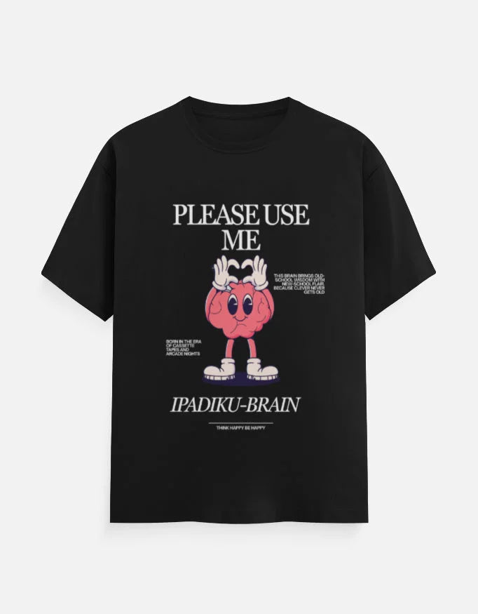 C-Labs Please use me ipadiku "Brain" Classic Crew T-Shirt Coffee Brown Front_1_c_2_2a3dbb51-e46a-4cf7-991e-41b119ebf1cd