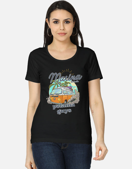 C-Labs Marina Beach polama Women's Classic T-Shirt Black Front_1_c_2_2b89f792-39c4-410a-8959-6f43f033b4f2
