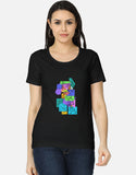 C-Labs Colorful Girl Women's Classic T-Shirt Black Front_1_c_2_33185488-fddc-4708-b43c-465120752de5