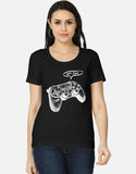 C-Labs Let's Play Women's Classic T-Shirt Black Front_1_c_2_33d96071-23d3-41c1-ba41-9d6666c052c7