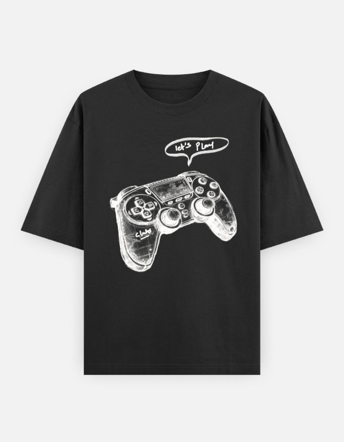C-Labs Let's Play Oversized Classic T-Shirt Black Front_1_c_2_363c41cd-3105-4e13-a9d9-81eb1f69458f