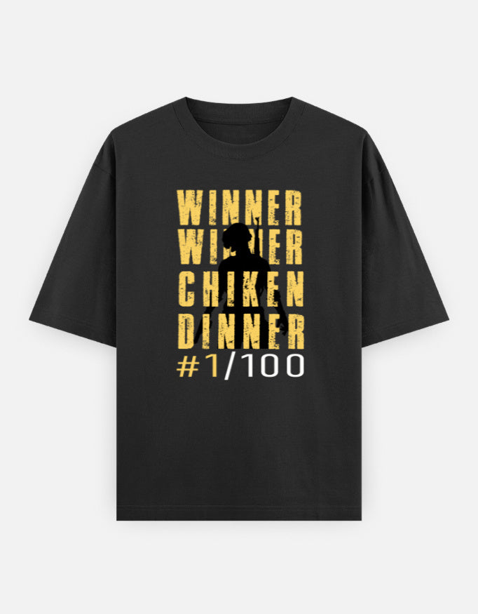 C-Labs WINNER WINNER CHICKEN DINNER Oversized Classic T-Shirt Black Front_1_c_2_3c81ba2f-8491-4c94-a3dc-99b6852a15c4