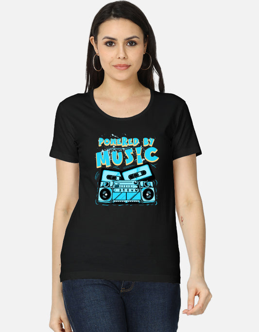 C-Labs Powered By Music Women's Classic T-Shirt Black Front_1_c_2_4419863a-4bed-4013-8372-1b1936f7d754