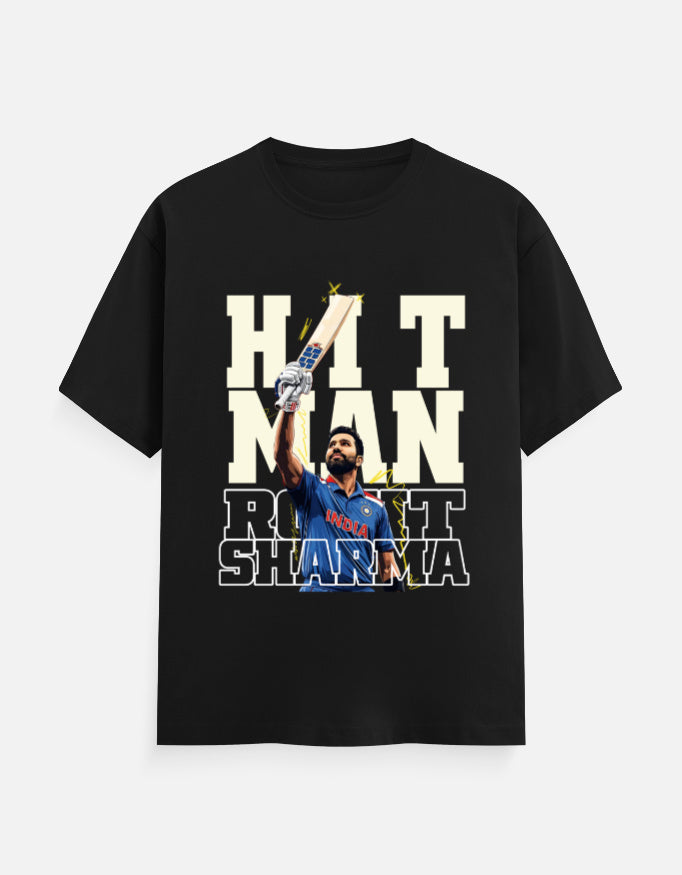 C-Labs Hit Man Rohit Sharma Classic Crew T-Shirt Black Front_1_c_2_64caa532-7fb3-4db6-a057-b862f522d67a