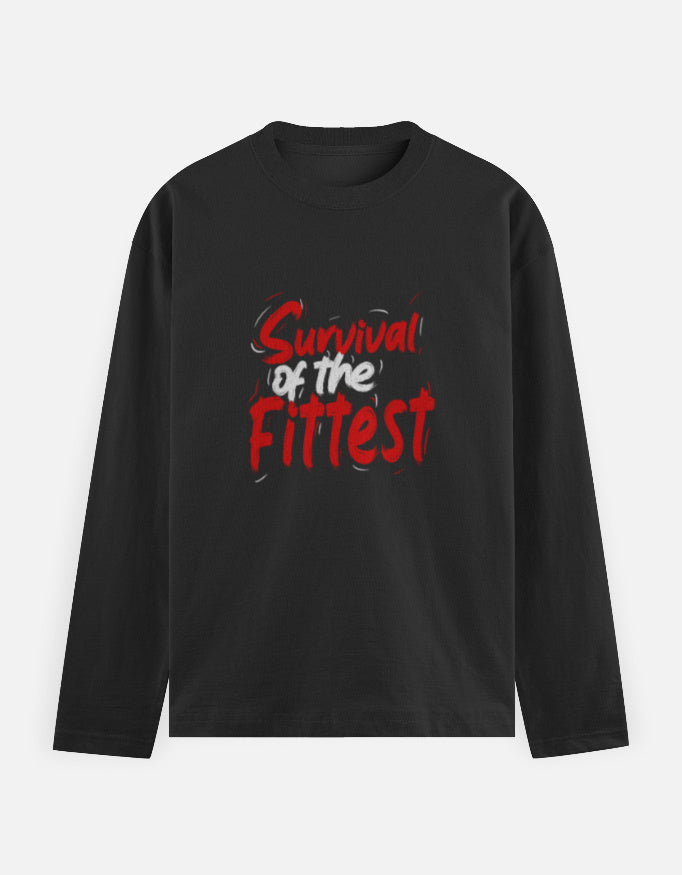 C-Labs Survival of the Fittest Full Sleeve T-Shirt Black Front_1_c_2_8dad0cff-5474-4977-ad5c-5c1810b81618