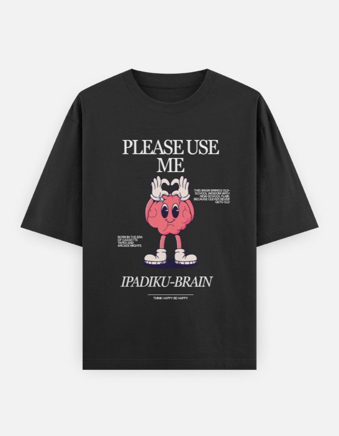 C-Labs Please use me ipadiku "Brain" Oversized Classic T-Shirt Black Front_1_c_2_98f21d48-4548-47d2-b1c7-8f3d79bd92d1