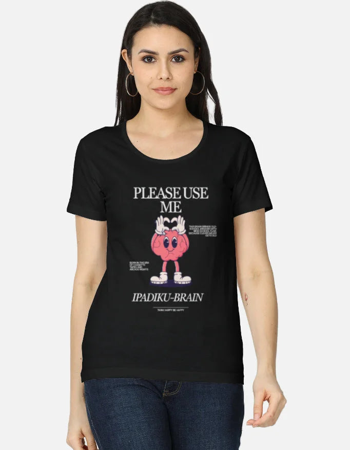 C-Labs Please use me ipadiku "Brain" Women's Classic T-Shirt Black Front_1_c_2_a0992788-2801-474d-82c2-bb5186d1e572