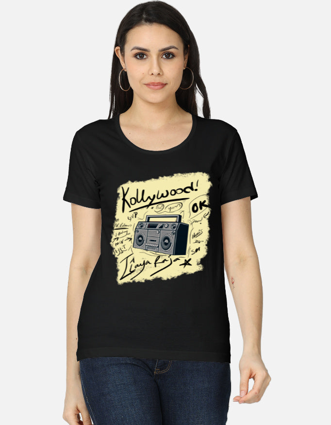 C-Labs Kollywood Music Women's Classic T-Shirt Black Front_1_c_2_b1de6c04-e27d-41f4-a43e-96ffd765c804