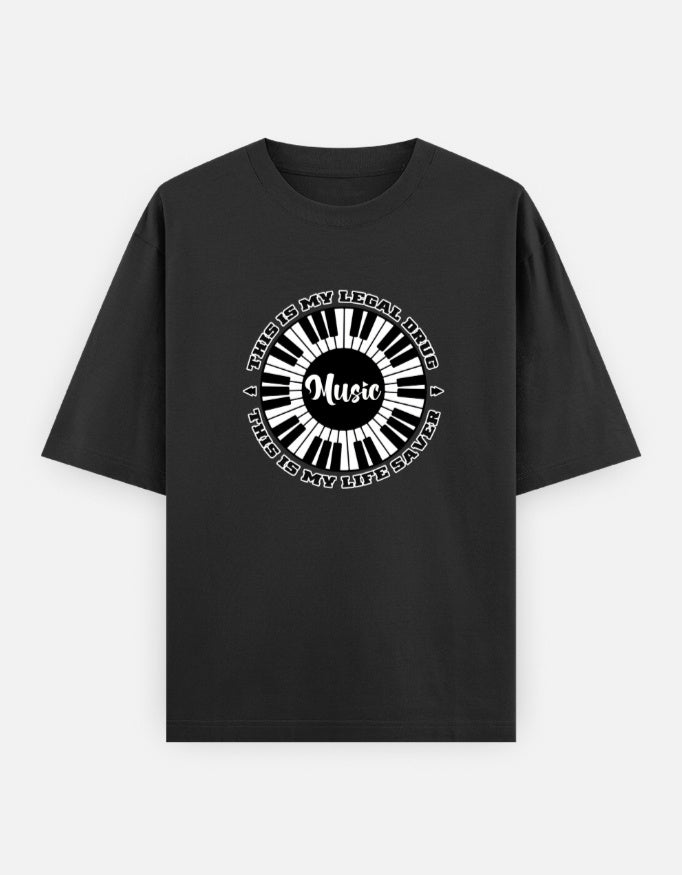 C-Labs Music Is My Drug Oversized Classic T-Shirt Black Front_1_c_2_b9fb64d5-f9b8-401c-92a5-688547d2895d