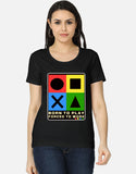 C-Labs Born to Play. Forced to Work Women's Classic T-Shirt Black Front_1_c_2_e3a20655-0102-47ab-9207-0807eb34905a