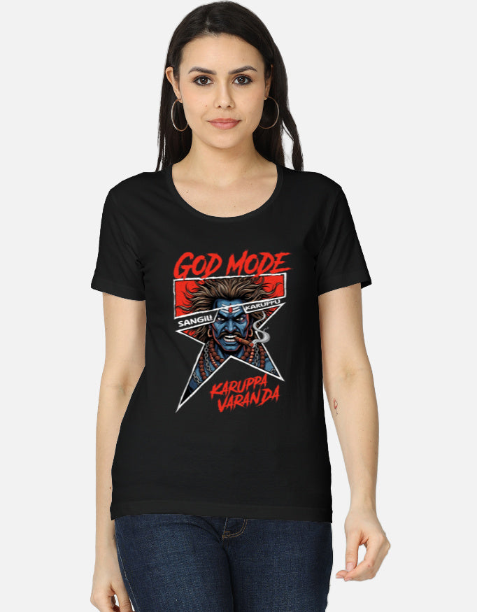 C-Labs Karuppu God Mode Women's Classic T-Shirt Black Front_1_c_2_ee085ab3-5374-4d4a-9845-d46387115c67