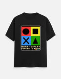 C-Labs Born to Play. Forced to Work Classic Crew T-Shirt Black Front_1_c_2_fa5cfe94-427a-463a-8210-27216cff057f