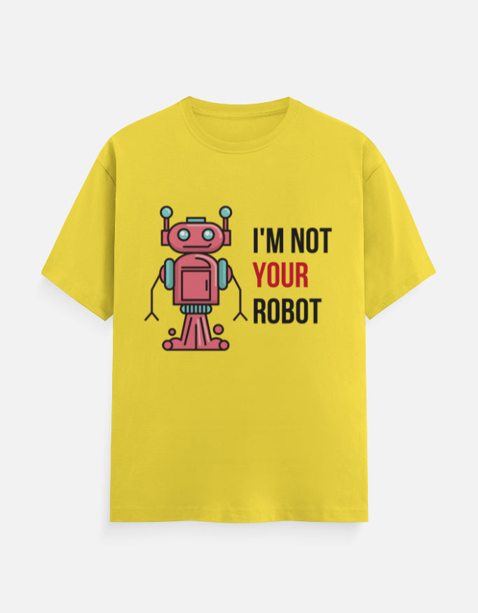 C-Labs I'm Not Your Robot Classic Crew T-Shirt New Yellow Front_1_c_30