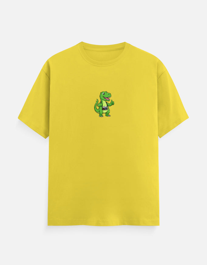 C-Labs Photographer Dinosaur Classic Crew T-Shirt New Yellow Front_1_c_30_113476f9-83c7-40f9-9228-db3a2c8d2aea