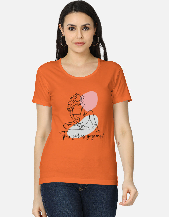 C-Labs This Girl Is Gorgeous Women's Classic T-Shirt Orange Front_1_c_33_210e7f96-111f-4a43-bb6a-9d1977a7ef41