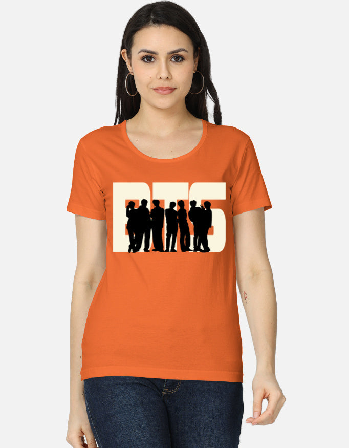 C-Labs BTS Women's Classic T-Shirt Orange Front_1_c_33_2d7efd2a-864a-4fc1-95fb-f58d41953de2