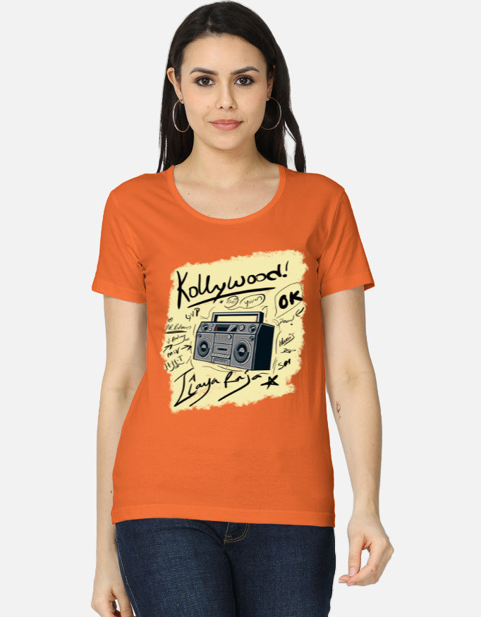 C-Labs Kollywood Music Women's Classic T-Shirt Orange Front_1_c_33_62c82d61-b667-4551-928d-144d8ffafbd3