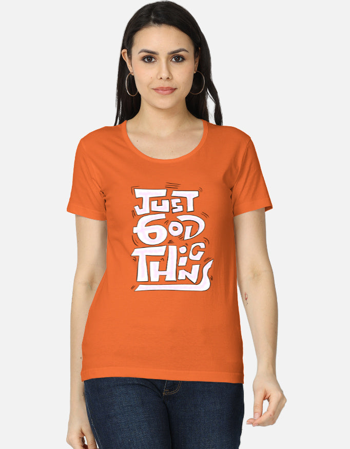 C-Labs Just God Things Women's Classic T-Shirt Orange Front_1_c_33_8fd14f7c-c650-46a4-b930-a9d2f5231d4b