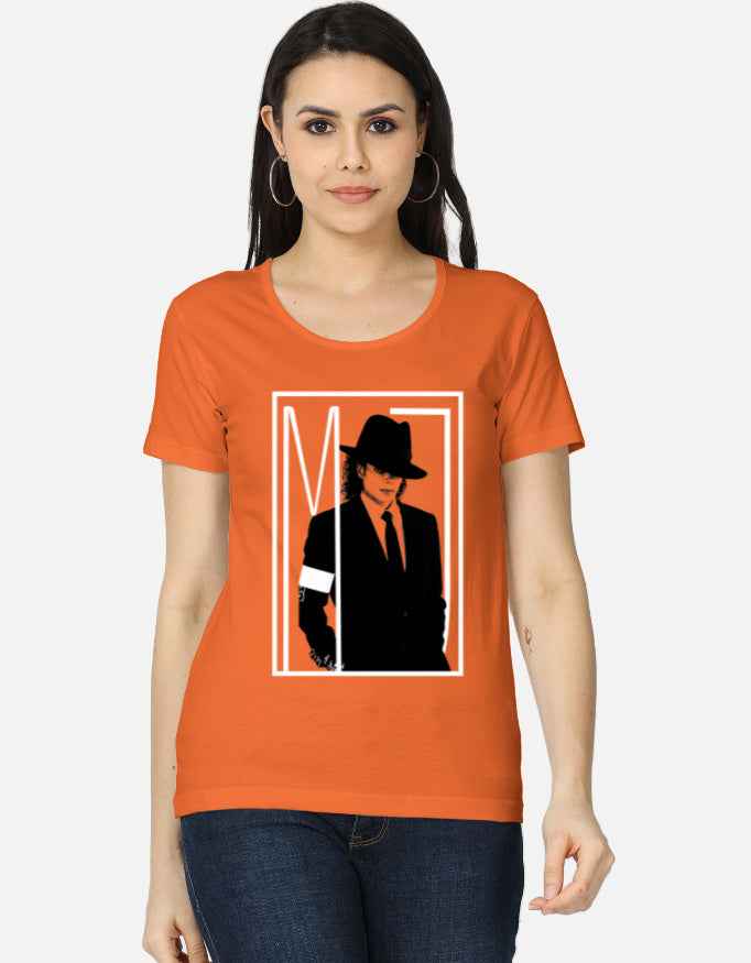 C-Labs Michael Jackson Women's Classic T-Shirt Orange Front_1_c_33_a0908e6a-40ee-4cab-865c-2270a8cf0a99