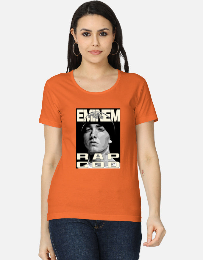 C-Labs Rap God Women's Classic T-Shirt Orange Front_1_c_33_a5aad6c5-36de-45ea-baa7-ea7129a9e6f7
