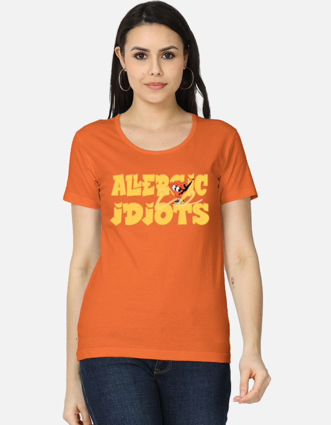 C-Labs Allergic to Idiots Women's Classic T-Shirt Orange Front_1_c_33_b9a1315c-f3e1-4d74-be5f-3dff5b1fcf31