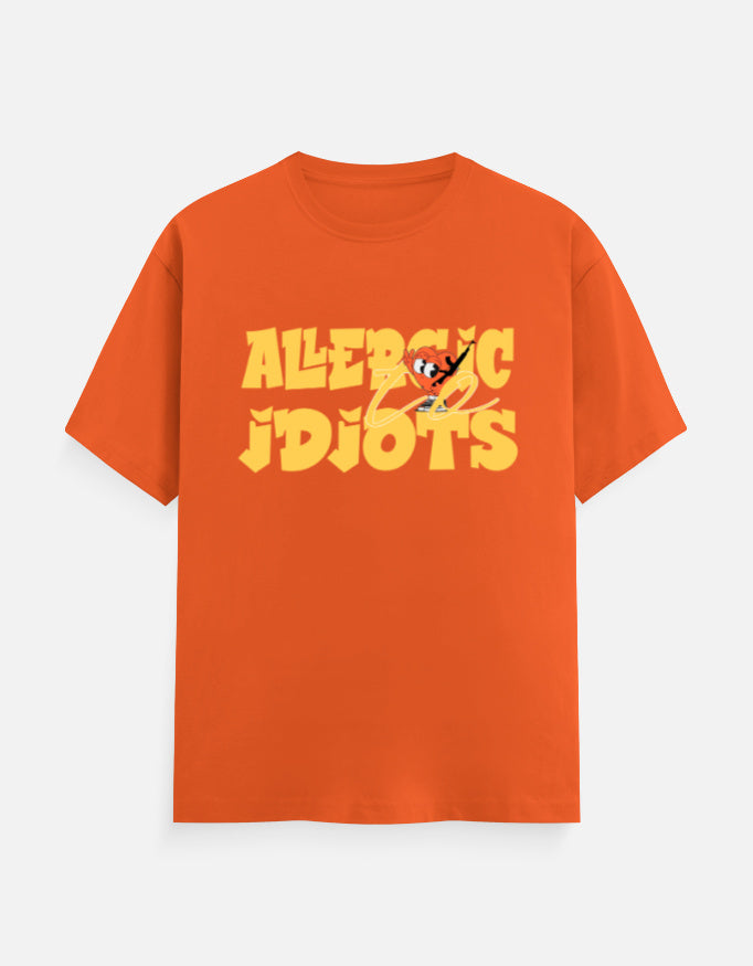 C-Labs Allergic to Idiots Classic Crew T-Shirt Orange Front_1_c_33_d662f9a2-86e5-4580-bc38-a6022e41e743