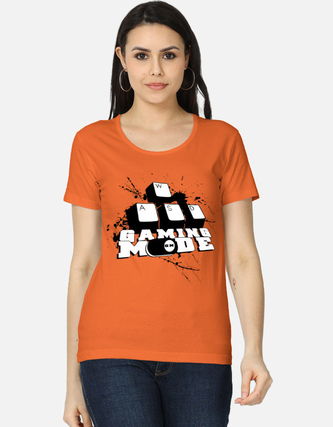 C-Labs Gaming Mode On Women's Classic T-Shirt Orange Front_1_c_33_e682f2d4-f117-44b8-a290-a05c01e7d6dc