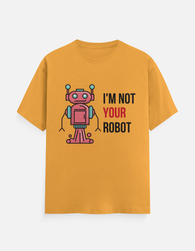 C-Labs I'm Not Your Robot Classic Crew T-Shirt Golden Yellow Front_1_c_35