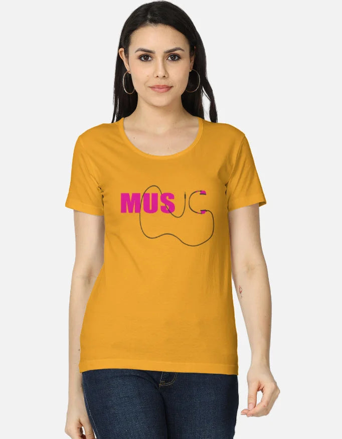C-Labs Music Women's Classic T-Shirt Golden Yellow Front_1_c_35