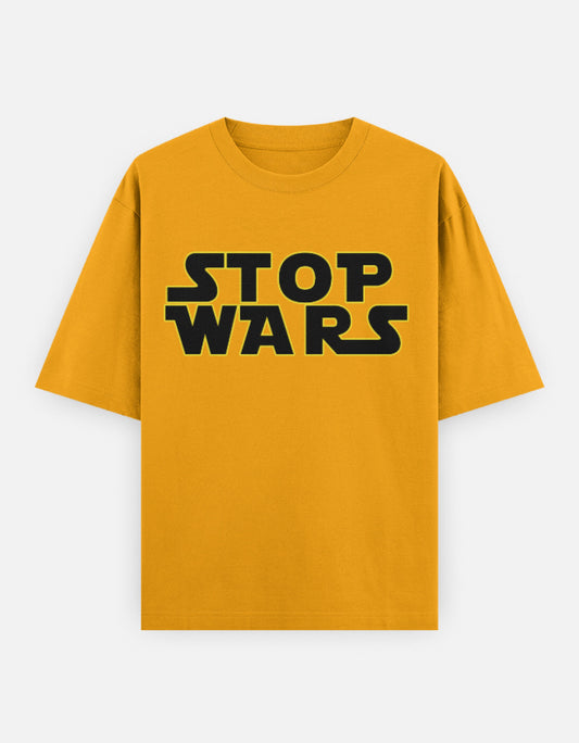 C-Labs Stop Wars Oversized Classic T-Shirt Golden Yellow Front_1_c_35_2d597d91-a632-46fc-8348-5d69f06b7341