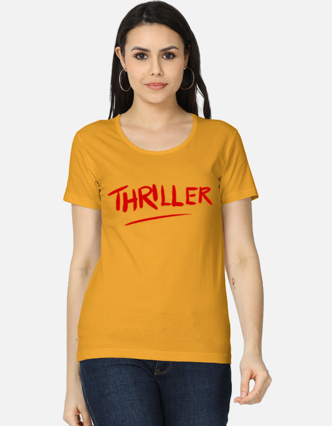 C-Labs Thriller Women's Classic T-Shirt Golden Yellow Front_1_c_35_35b28b5d-9647-4681-8d87-9b1c6d4ce248