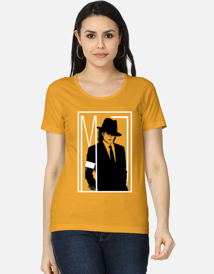 C-Labs Michael Jackson Women's Classic T-Shirt Golden Yellow Front_1_c_35_a045870e-2a35-4915-abd8-55087c05f349