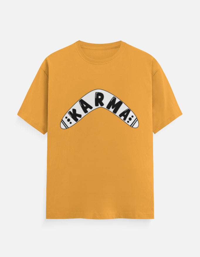 C-Labs Karma Boomerang Classic Crew T-Shirt Golden Yellow Front_1_c_35_d0de0e5f-fe6a-4452-8db5-22dec595c196