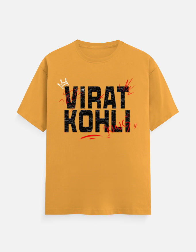 C-Labs King Virat Kohli Classic Crew T-Shirt Golden Yellow Front_1_c_35_edad2c10-9b07-43ac-8432-ae79366f72a5
